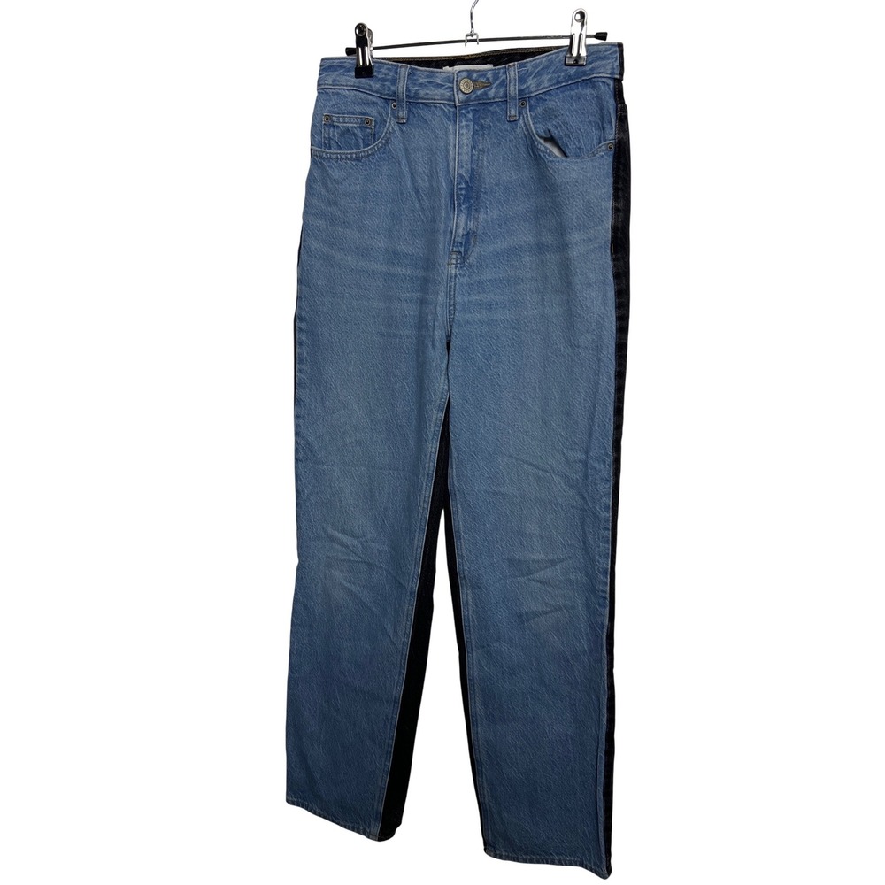 PacSun 90s Boyfriend Two Tone High Rise Straight Leg Jeans Blue Black 27 Retro